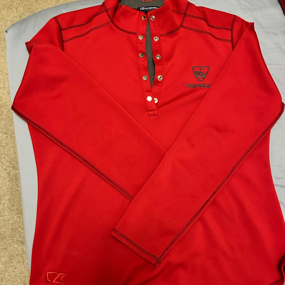 Red Topgolf Long Sleeve Polo